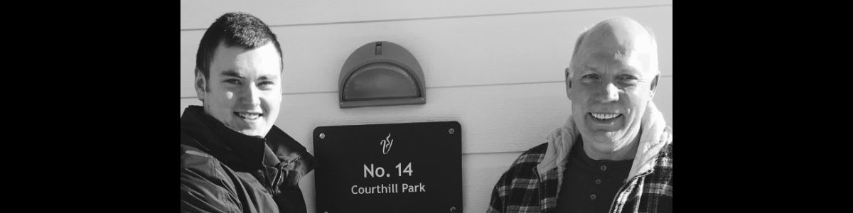 Shaking hands with a new resident at Courthill Park